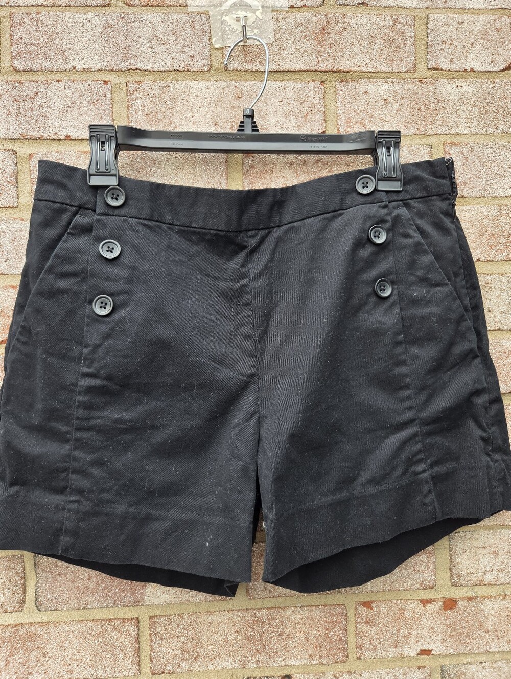 Banana Republic Black Sailor Button Front High Rise Shorts - Women's Size 8
